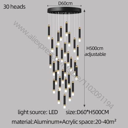 DecorBites™ LED Chandelier: Modern Nordic Acrylic Luxury Lighting for Home Decor