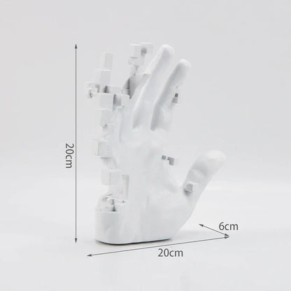 ديكور بايتس™ - منحوتة فسيفساء تجريدية مصنوعة يدويًا من الراتنج، ديكور سطح مكتب منزلي