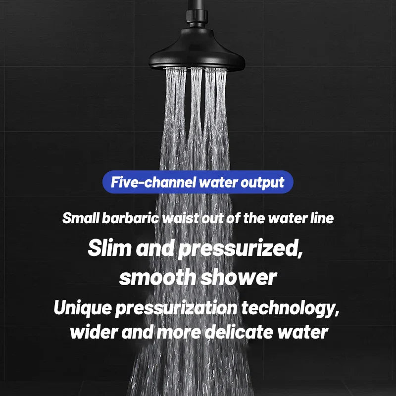 DecorBites™ Black High Pressure Mini Rainshower Shower Head for Water-saving Bath Experience