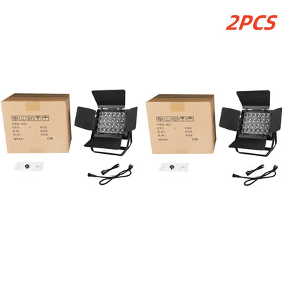 DecorBites™ 24x18W RGBWA UV LED Wall Wash Flood Light مع أبواب الحظيرة