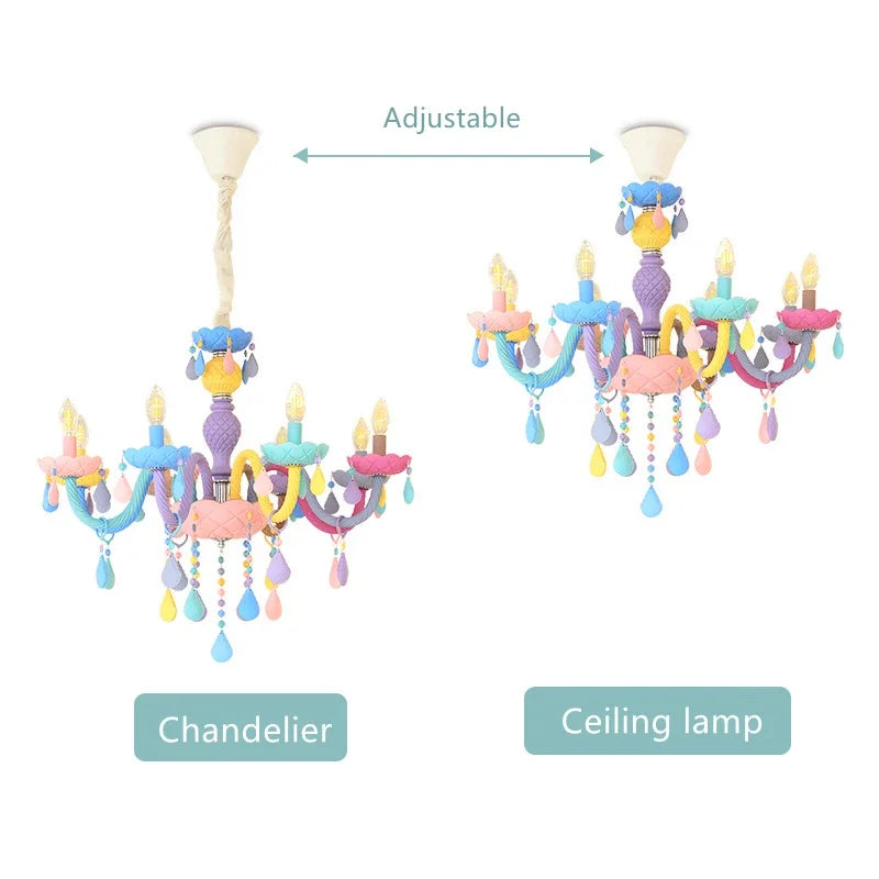 DecorBites™ Crystal Luxury Candle Chandelier Vanity Pendant Light for Living Dining Bedroom
