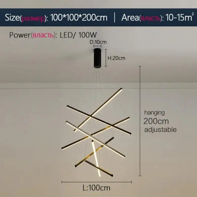 DecorBites™ LED Stair Chandelier: Modern, Simple, Villa Hall, Hotel Decor, Indoor Lighting