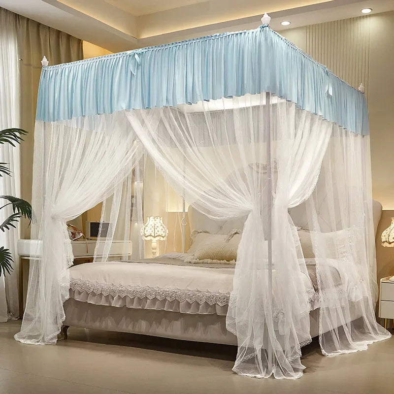 DecorBites™ Large Space Mosquito Net with Bracket. Encrypt Mesh, Insect-Proof Bed Curtain for Household.