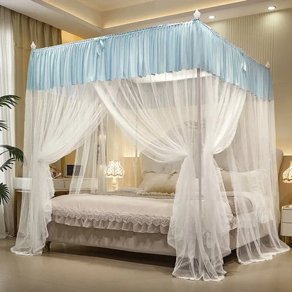 DecorBites™ Large Space Mosquito Net with Bracket. Encrypt Mesh, Insect-Proof Bed Curtain for Household.
