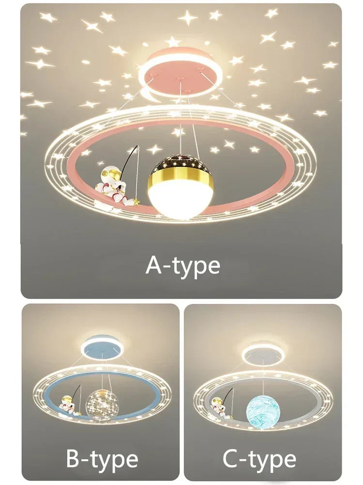 DecorBites™ LED Chandelier for Boy's Room with Remote Control and Modern Design