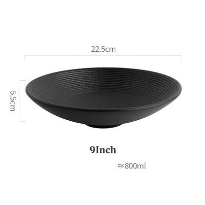 أطباق حساء نودلز خزفية مطلية بطبقة من ديكور بايتس™ - مجموعة من 4 قطع