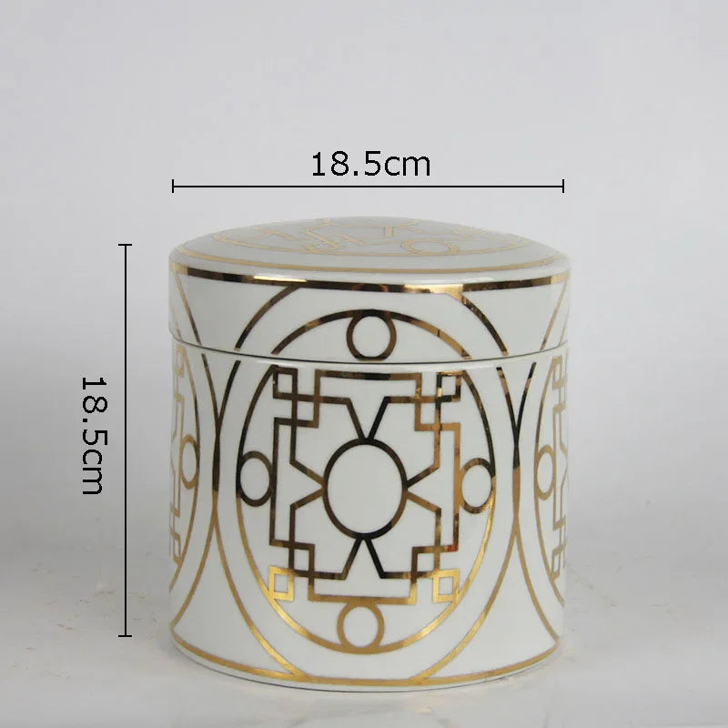 Conjunto de Tarros de Almacenamiento Geométricos de Oro Decorbites™
