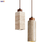 Travertine Stone Pendant Lamp Wabi Sabi Style