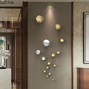 Ornamentos Colgantes de Bola de Oro Decorbites™ para Pared Decoración Esférica de Artesanías para Habitación Exhibición de Péndulos