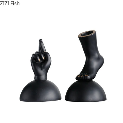 DecorBites™ Hand & Foot Statue Artwork: Abstract Sculpture Ornaments for Room Decor