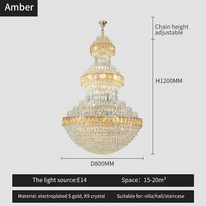 DecorBites™ Crystal Chandelier: Luxury Lighting for Villa, Hotel, Office & Exhibitions