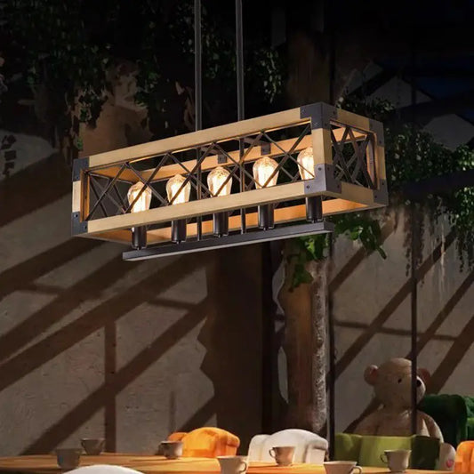 ثريا فندقية عتيقة من الحديد المطاوع من DecorBites™ لديكور غرف الطعام والمعيشة