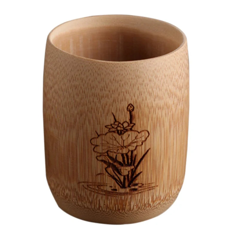 Decorbites™ Bambus-Trinkbecher-Set – Vintage-Stil Holz-Tee-Bier-Milch-Getränkeutensilien