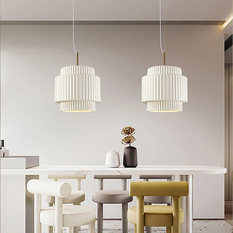 Lámpara de araña LED DecorBites™ Cream Wind: Estilo nórdico minimalista Wabi Sabi para comedor, dormitorio y bar.