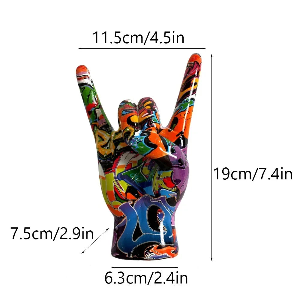 DecorBites™ Hand Statue 19cm Modern Pop Art Resin Sculpture Home Decor