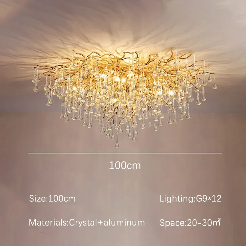 DecorBites™ Gloss Light Luxury Crystal Ceiling Chandelier for Living Room & Dining Room