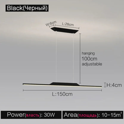 ثريا DecorBites™ Black Line: تصميم صالون أنيق، إضاءة فاخرة للمنزل والمطعم