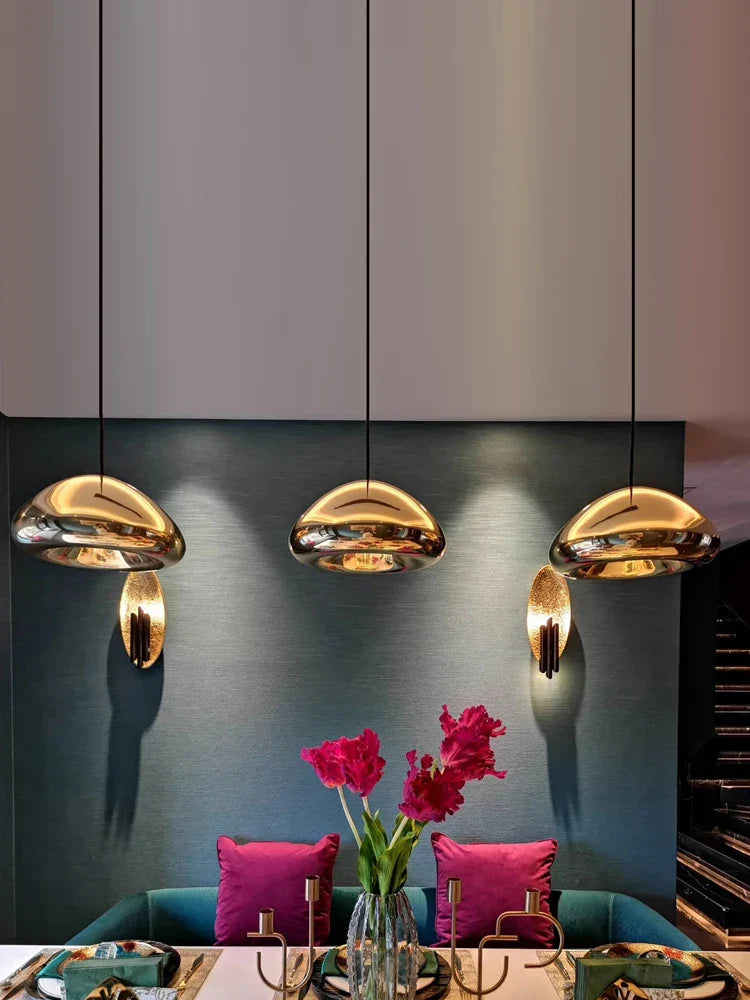 Lámparas colgantes de techo DecorBites™ de cristal dorado, iluminación LED para comedor, bar y cocina, brillos de moda