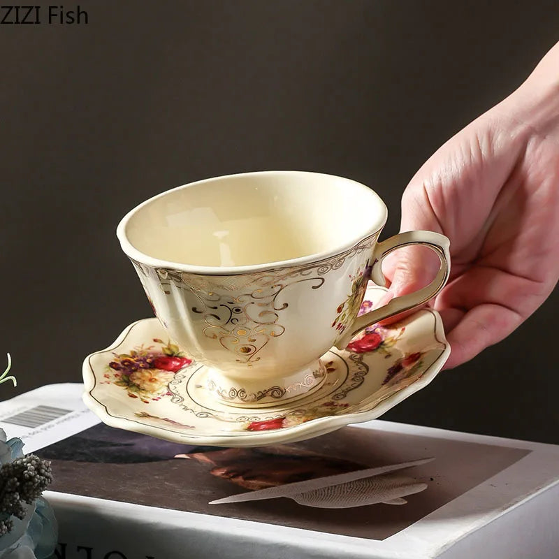 Gold Lace Ceramic Teacup