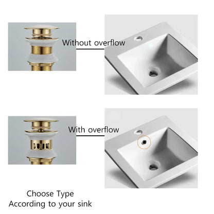 DecorBites™ Black Gold Pop Up Drain for Sink - Faucet Accessory Kit