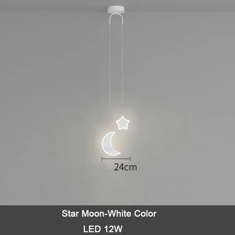 ديكوربايتس™ مصباح معلق للأطفال على شكل نجمة وقمر مع جهاز تحكم عن بعد للتحكم في الإضاءة