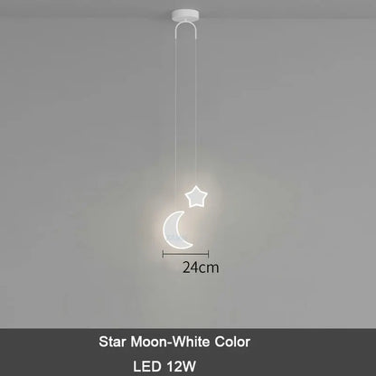 ديكوربايتس™ مصباح معلق للأطفال على شكل نجمة وقمر مع جهاز تحكم عن بعد للتحكم في الإضاءة