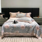 Decobites Lyocell Fiber Flowers Summer Quilt Bedding Set - Soft & Silky Comforter with Bed Sheet