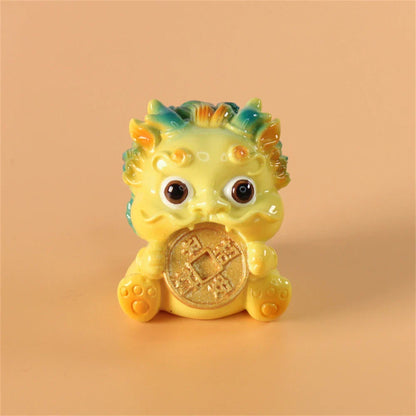 DecorBites™ Chinese Mythology Lion Figurines for Luck, Wealth, and Protection