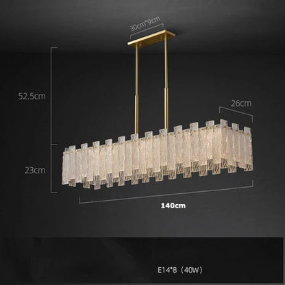 Lámpara de araña DecorBites™ Art Déco de cristal dorado cobrizo con iluminación LED