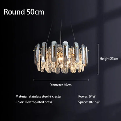 DecorBites™ Crystal LED Chandelier: Modern Luxury Pendant Light for Bedroom, Restaurant, and Home Decor