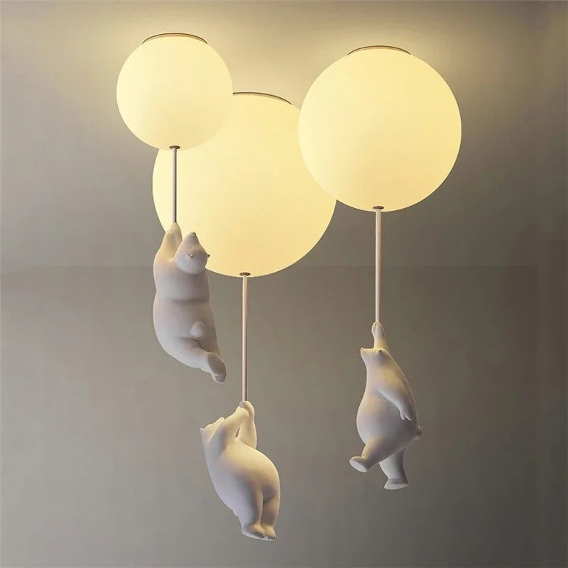 DecorBites™ Kids Bear LED Ceiling Light - Designer Bedroom Pendant Lamp