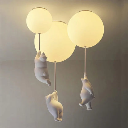 DecorBites™ Kids Bear LED Ceiling Light - Designer Bedroom Pendant Lamp