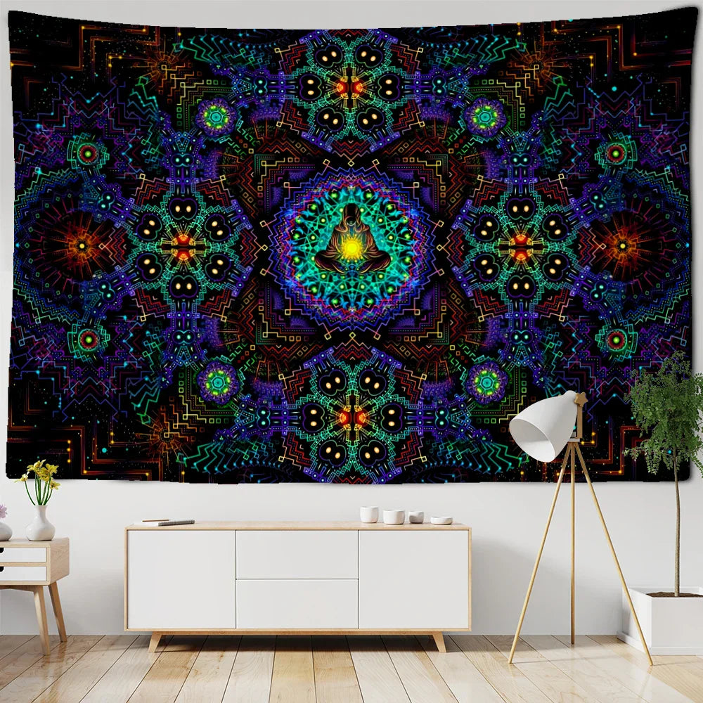 Decobites Seven Chakra Meditator Tapestry Wall Hanging for Boho Decor