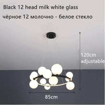 Lámpara de araña LED con bola de cristal DecorBites™: Estilo nórdico moderno para salón, comedor, cocina y estudio