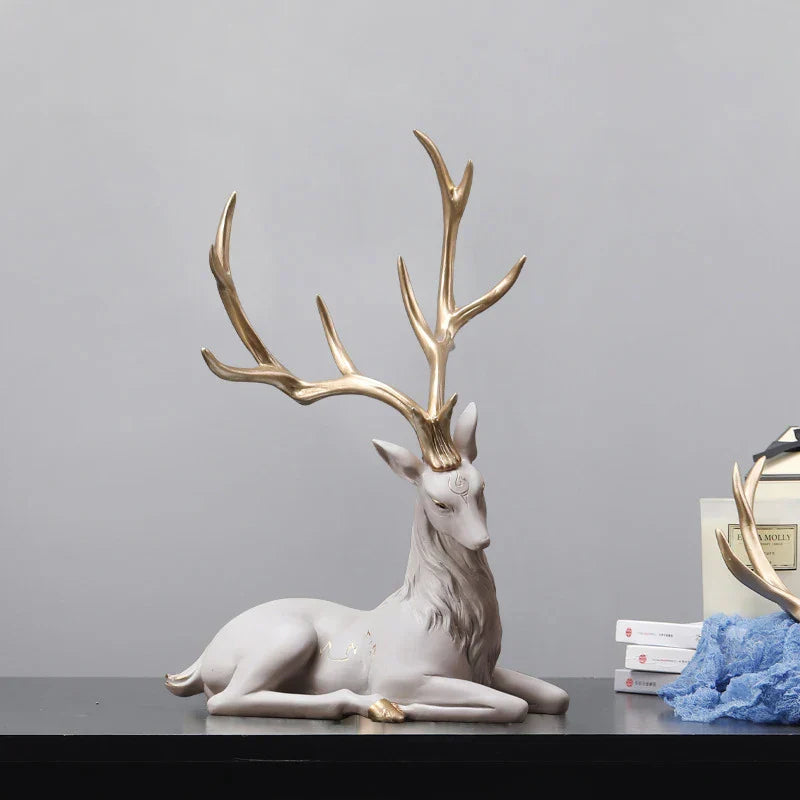 DecorBites™ Deer Sculpture: High-End Resin Elk Figurine for Luxury Home Decor