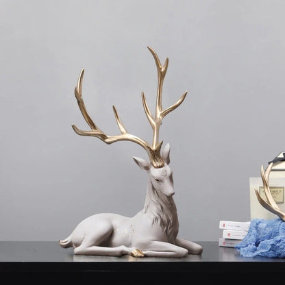 DecorBites™ Deer Sculpture: High-End Resin Elk Figurine for Luxury Home Decor