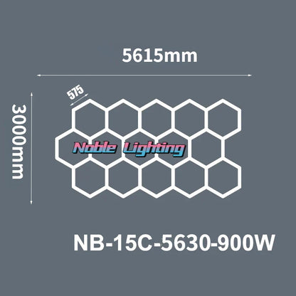 DecorBites™ 6500K LED Hexagrid System for Workshop, Gym, Studio - 2 Year Warranty