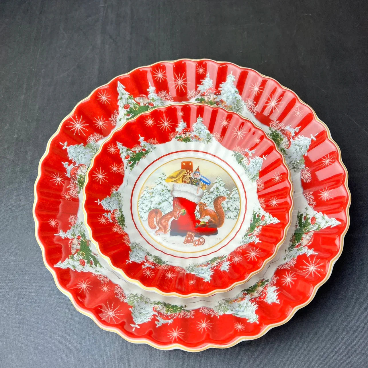 DecorBites™ Christmas Dinnerware Set: Plates, Tray, Mugs, Bowls, and Dishes