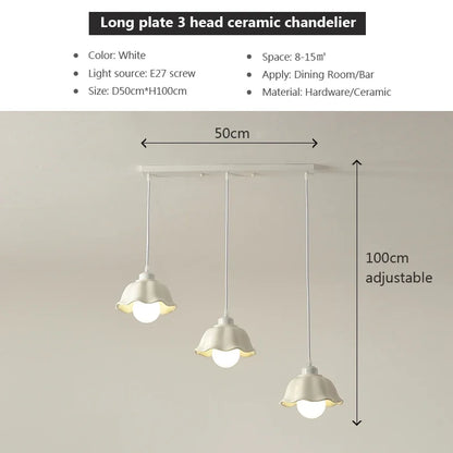 DecorBites™ Elegant Cream LED Chandelier for Dining Room