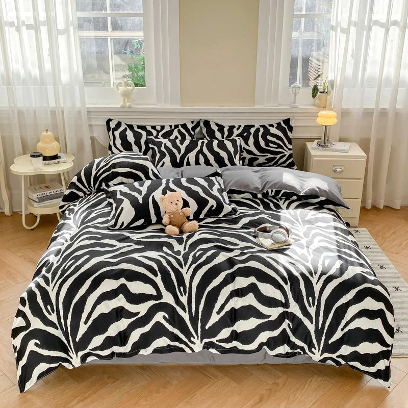 DecorBites™ Checkerboard Pattern Duvet Cover Set - Stylish and Cozy Bedding Kit for Bedroom