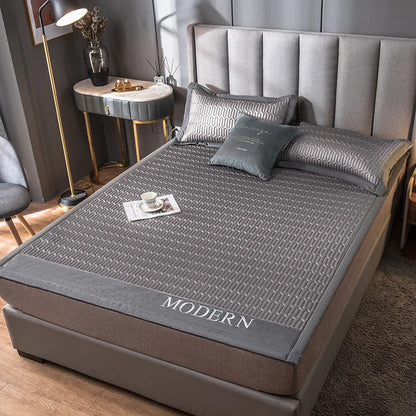 بساط سرير مُبرّد من اللاتكس من DecorBites™ | شعور بالانتعاش في الصيف | بساط سرير كوين سميك وقابل للطي