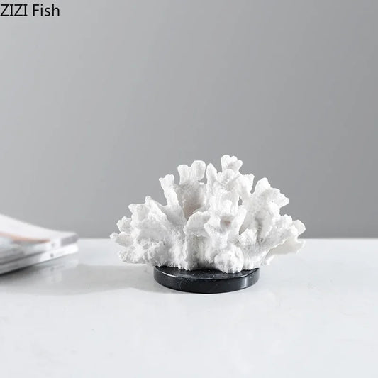 DecorBites™ Coral Resin Sculpture: Modern Desk Decor & Artwork Crafted Landscape Ornaments