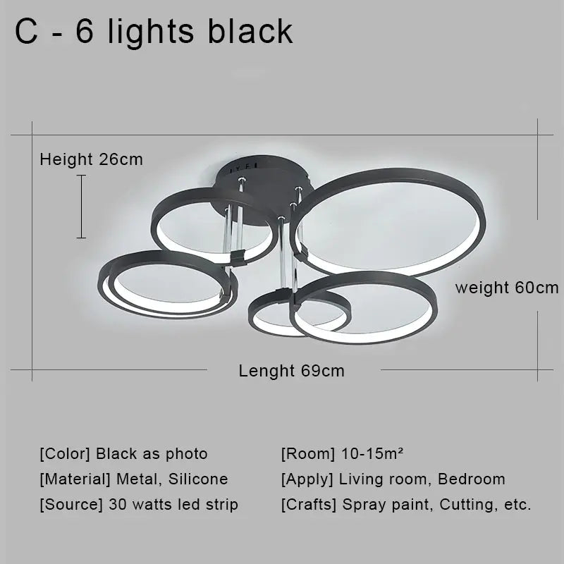 Decorbites™ LED-Deckenleuchter mit Fernbedienung für Wohnzimmer, Schlafzimmer, Küche, Lampe weiß