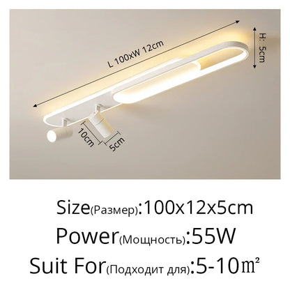 DecorBites™ Acrylic LED Chandelier with Spotlights, Black/Gold, Living Room Bedroom Lighting