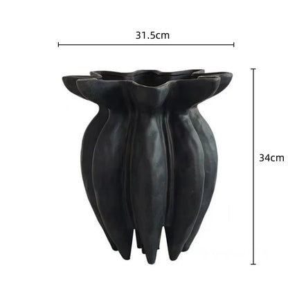 DecorBites™ Black Jellyfish Petal Vase - Artistic Home Décor Handicraft