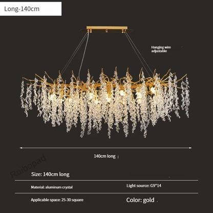 DecorBites™ Gold Crystal Grapes Chandelier for Dining Living Room Bedroom