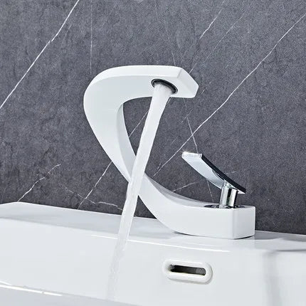 DecorBites™ Gold Bathroom Faucet | Deck Mounted Sink Tap | Hot and Cold Basin Mixer