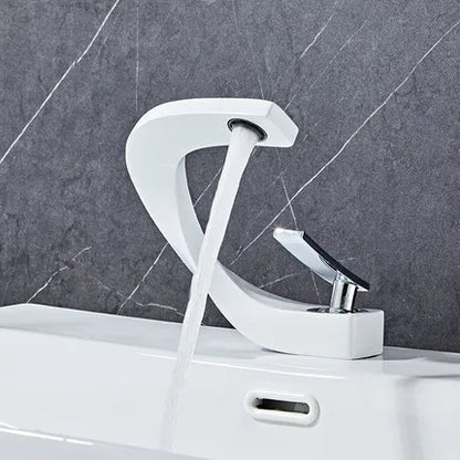 DecorBites™ Gold Bathroom Faucet | Deck Mounted Sink Tap | Hot and Cold Basin Mixer