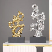 Decorbites™ Goldene Hohlstein-Statue Korallen-Skulptur Wohnungsdekoration Figuren