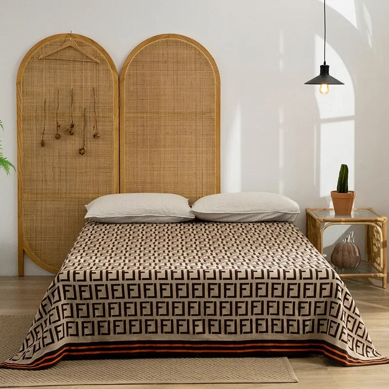 DecorBites™ Cotton Throw Blanket - Retro Chinese Style Quilt & Sofa Cover